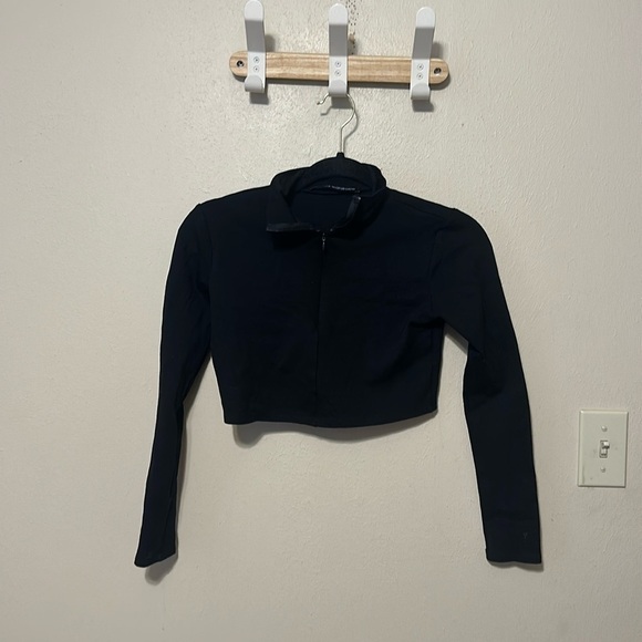 Naked Wardrobe NW ‘Zip Down Snatch Up’ Long Sleeve‎ Crop Top Size Small - Picture 1 of 8